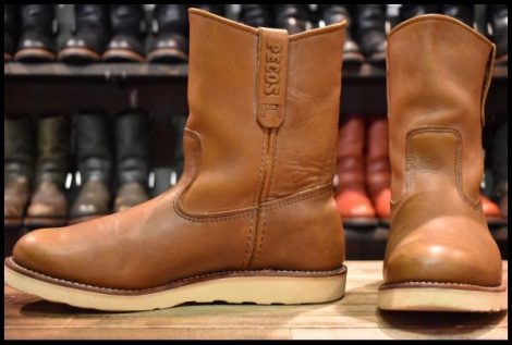 【9.5E 良品 09年】レッドウィング 866 ペコス 茶 オロイジナル ブラウン プルオン ブーツ redwing pecos HOPESMORE