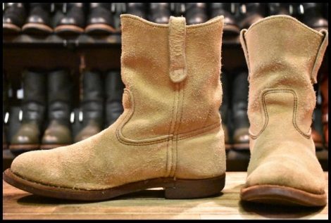 【9E 良品 羽タグ】レッドウィング 1188 スエード ペコス タン ラフアウト ベージュ ブーツ redwing pecos HOPESMORE