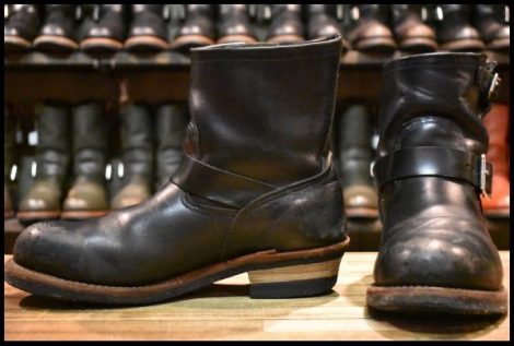 【10D 中古 13年】レッドウィング 2976 ショート エンジニア 黒 ブラッククローム スチールトゥ ブーツ redwing HOPESMORE