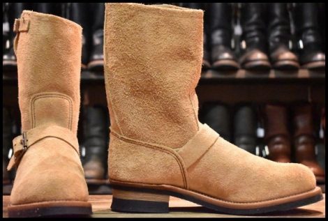 【10D 箱付 未使用 18年】レッドウィング 9269 スエード エンジニア タン ブルハイド ラフアウト ブーツ redwing HOPESMORE