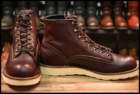 【8D 美品 08年】レッドウィング 2906 ラインマン 茶 ダーク ブラウン ブライヤーオイルスリック LTT ブーツ redwing HOPESMORE