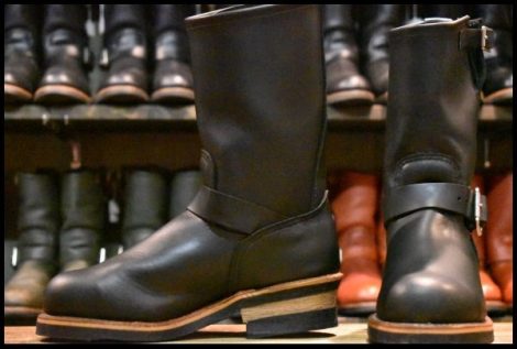 【5.5D 美品 06年 旧シルエット】レッドウィング 2268 エンジニア 黒 ブラッククローム スチールトゥ ブーツ redwing HOPESMORE