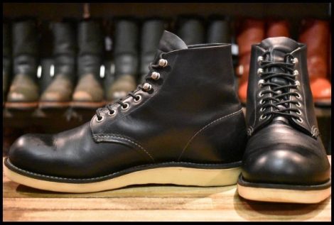 【8D 良品 10年】レッドウィング 8165 アイリッシュセッター 黒 ブラッククローム プレーントゥ 編み上げ ブーツ redwing HOPESMORE