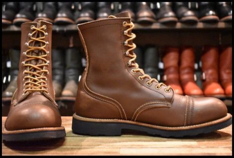 【9D 美品 PT91刺繍EH】レッドウィング 4415 ブラウン キャップトゥ 編み上げ アイアンレンジャー ブーツ redwing HOPESMORE