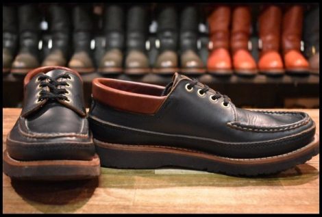 【7.5E 箱付 良品】RUSSELL MOCCASIN ラッセルモカシン オックスフォード ネイビークロムエクセル ダブルモカシン 短靴 ブーツ HOPESMORE