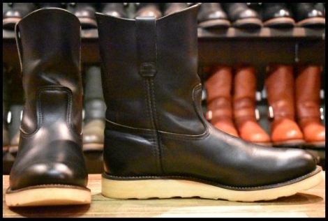 【9.5E 良品 羽タグ 97年】レッドウィング 8169 ペコス 黒 ブラッククローム プルオン ブーツ redwing pecos HOPESMORE