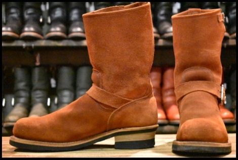 【8.5D 良品 05年】レッドウィング 8812 赤茶スエード エンジニア カッパー ラフアウト スチールトゥ ブーツ redwing HOPESMORE
