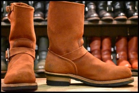 【8.5D 良品 05年】レッドウィング 8812 赤茶スエード エンジニア カッパー ラフアウト スチールトゥ ブーツ redwing HOPESMORE