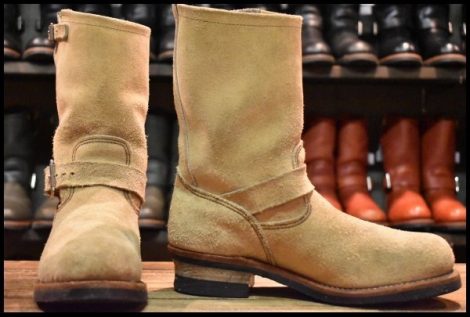 【8.5D 良品 13年】レッドウィング 8268 スエード エンジニア ホーソーンアビレーンラフアウト ベージュ ブーツ redwing HOPESMORE