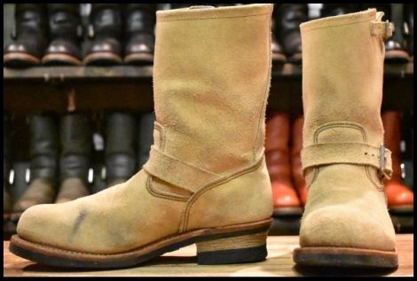 【8.5D 良品 13年】レッドウィング 8268 スエード エンジニア ホーソーンアビレーンラフアウト ベージュ ブーツ redwing HOPESMORE