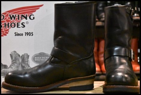 【9.5D 箱付 良品 08年】レッドウィング 2268 エンジニア 黒 ブラッククローム スチールトゥ ブーツ redwing HOPESMORE