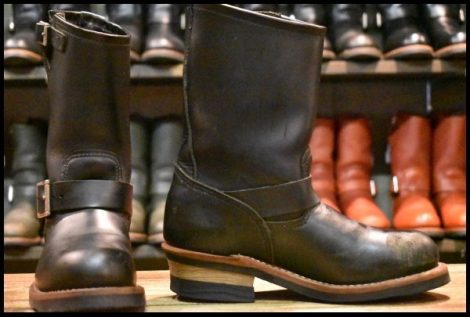 【6D 良品 17年】レッドウィング 2268 エンジニア 黒 ブラッククローム スチールトゥ プルオン ブーツ redwing HOPESMORE