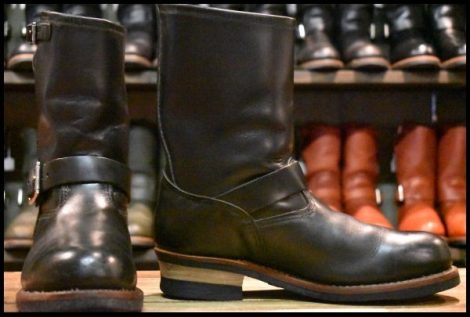 【9.5D 箱付 良品 08年】レッドウィング 2268 エンジニア 黒 ブラッククローム スチールトゥ ブーツ redwing HOPESMORE