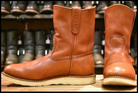 【8.5E 良品 12年】レッドウィング 8866 ペコス 赤茶 オロラセット プルオン クッションソール ブーツ redwing pecos HOPESMORE