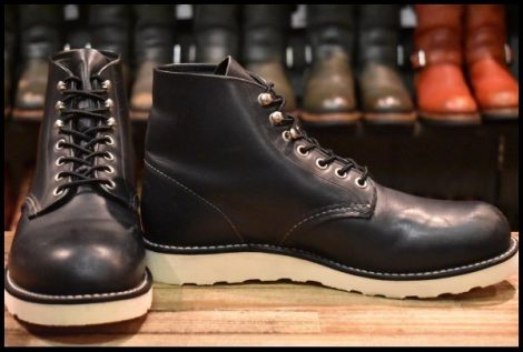 【8D 良品 10年】レッドウィング 8165 アイリッシュセッター 黒 ブラッククローム プレーントゥ 編み上げ ブーツ redwing HOPESMORE