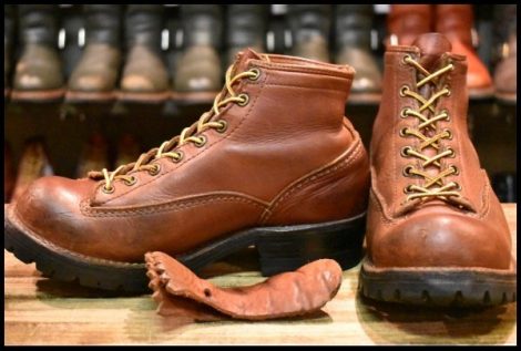 【7.5E 中古 00年】WESCO ウエスコ カスタムジョブマスターLTT ブラウン ビブラム100シングル 編み上げ ブーツ HOPESMORE