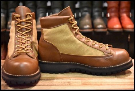 【7.5EE 良品 黒タグ】Danner ダナーライト 30420 茶 ブラウン ゴアテックス GORE-TEX ビブラム 編み上げ レースアップ ブーツ HOPESMORE