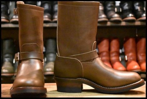 【8D 箱付 未使用】 KEYSTONE キーストーン BIKER BOOTS バイカーブーツ エンジニア ブラウン 茶 福禄寿 HOPESMORE