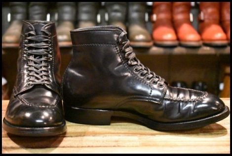 【6D 良品】ALDEN オールデン 45699H モックトゥブーツ ブラック コードバン モディファイドラスト 黒 編み上げ レースアップ HOPESMORE