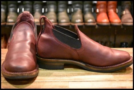 【8.5A 良品】WESCO ウエスコ カスタムロメオ バーガンディクロムエクセル ビブラム430シングル サイドゴア プルオン ブーツ HOPESMORE