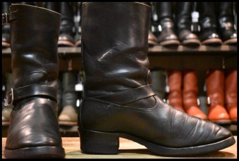 【8 良品】Unknown エンジニア BILTRITE ブラック 黒 先芯無し プルオン ブーツ redwing HOPESMORE