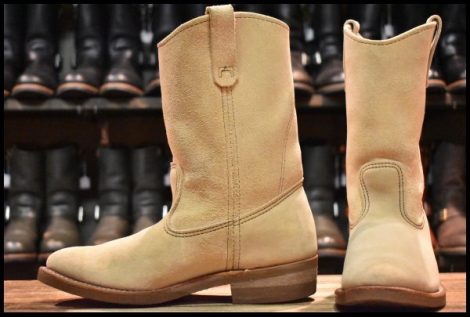 【8.5E 良品 08年】レッドウィング 8156 スエード ペコス ベージュ ホーソーン アビレーンラフアウト ブーツ redwing pecos HOPESMORE