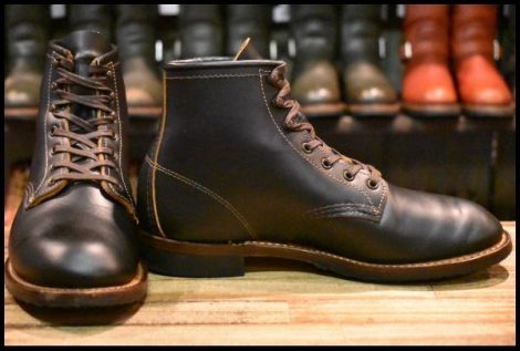 【7D 美品 22年】レッドウィング 9060 ベックマン ブラッククローンダイク 黒 茶芯 フラットボックス ブーツ redwing HOPESMORE