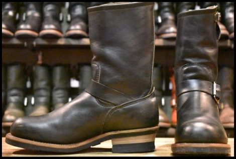 【8D 良品 PT83】レッドウィング 2268 エンジニア 黒 ブラック クローム スチールトゥ ブーツ redwing PT91 HOPESMORE