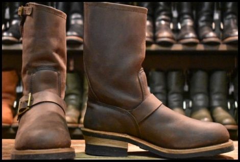 【6D 良品 90周年限定 PT91プリント】レッドウィング 8248 エンジニア ヌバック 茶 スチールトゥ ブーツ redwing HOPESMORE