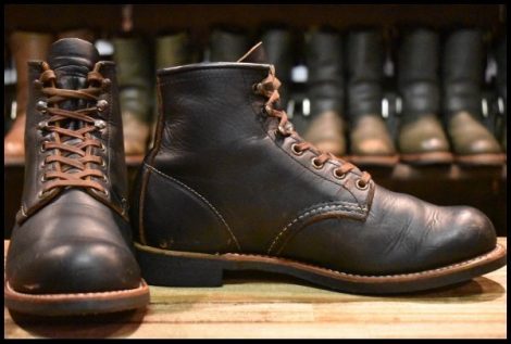【7D 良品 23年】レッドウィング 3345 ブラックスミス 黒 プレーリー プレーントゥ レースアップ ブーツ redwing HOPESMORE