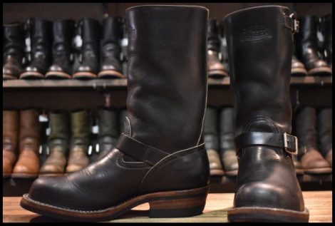 【8E 良品 PT91 00年】WESCO ウエスコ カスタムボス ブラック 黒 11インチハイト ビブラム430 エンジニア ブーツ BOSS HOPESMORE