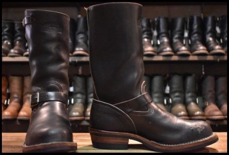 【8E 良品 PT91 00年】WESCO ウエスコ カスタムボス ブラック 黒 11インチハイト ビブラム430 エンジニア ブーツ BOSS HOPESMORE
