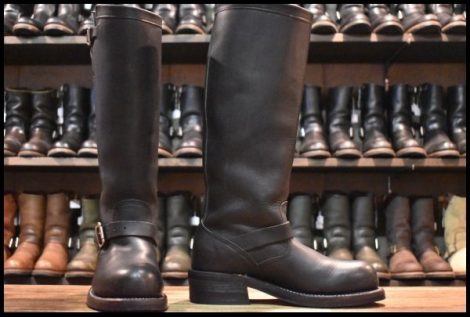 【7D 良品 白タグ】Chippewa チペワ 27909 エンジニア ブラック 黒 スチールトゥ ロング ビブラム ブーツ HOPESMORE