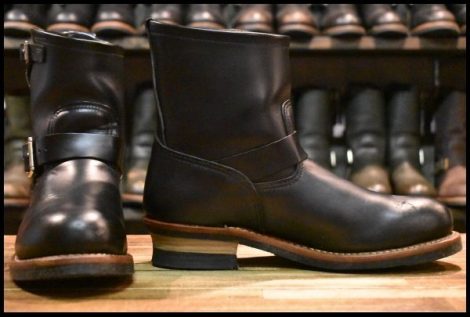 【10D 良品 13年】レッドウィング 2976 ショート エンジニア 黒 ブラッククローム スチールトゥ ブーツ redwing HOPESMORE