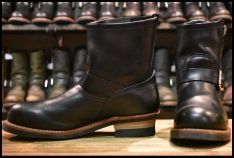 【10D 良品 13年】レッドウィング 2976 ショート エンジニア 黒 ブラッククローム スチールトゥ ブーツ redwing HOPESMORE