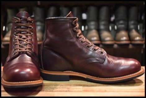 【6.5D 箱付 美品 24年】レッドウィング 9419 ベックマン ブラックチェリー エクスカリバー プレーントゥ ブーツ redwing HOPESMORE