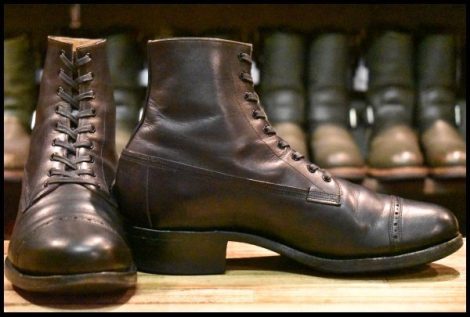 【8 良品】Aristocrat アリストクラット ローウェル 編み上げブーツ ブラック 黒 レースアップ ブーツ redwing HOPESMORE