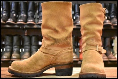 【8.5D 良品 11年】WESCO ウエスコ カスタムボス バーラップ ラフアウト スエード11インチハイト ビブラム ベージュ ブーツ HOPESMORE