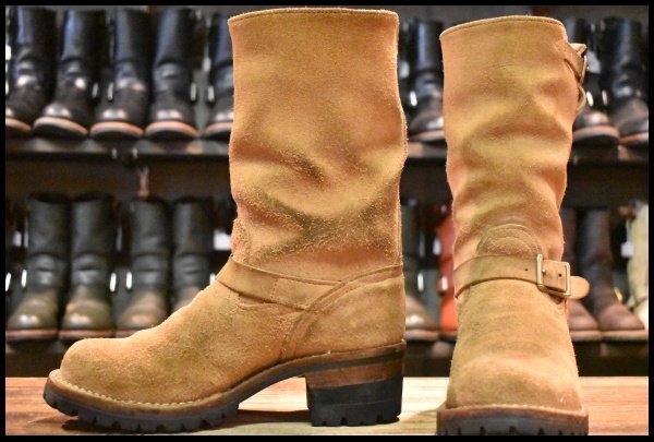 【8.5D 良品 11年】WESCO ウエスコ カスタムボス バーラップ ラフアウト スエード11インチハイト ビブラム ベージュ ブーツ HOPESMORE