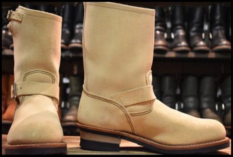 【9.5D 美品 11年】レッドウィング 8268 スエード エンジニア ホーソーンアビレーンラフアウト ベージュ ブーツ redwing HOPESMORE