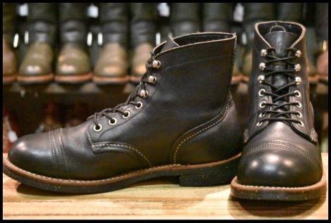 【8D 美品 15年】レッドウィング 8114 アイアンレンジ 黒 ブラックハーネス キャップトゥ 8084 レースアップ ブーツ redwing HOPESMORE