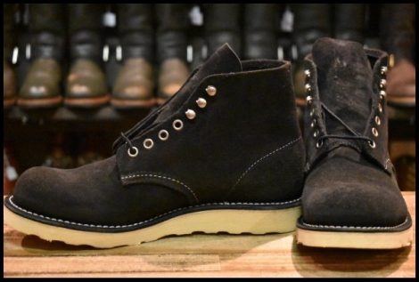 【8D 未使用 10年】レッドウィング 8174 黒スエード アイリッシュセッター ブラック ラフアウト プレーン ブーツ redwing HOPESMORE