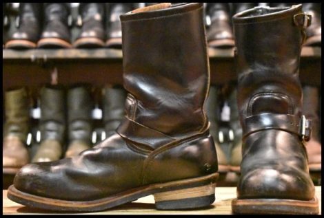 【8D 良品 PT91刺繍 98年】レッドウィング 8270 ナイフポケット エンジニア 黒 ブラック スチールトゥ ブーツ redwing HOPESMORE