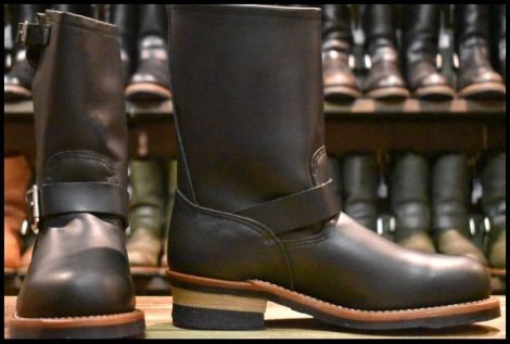 【8D 未使用 10年】レッドウィング 2268 エンジニア 黒 ブラッククローム スチールトゥ ブーツ redwing HOPESMORE