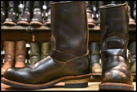 【9.5D 良品 17年】レッドウィング 9268 エンジニア 黒 ブラック クローンダイク スチールトゥ ブーツ 2268 redwing HOPESMORE