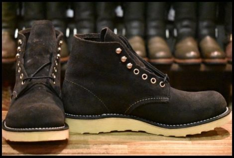 【8D 未使用 10年】レッドウィング 8174 黒スエード アイリッシュセッター ブラック ラフアウト プレーン ブーツ redwing HOPESMORE