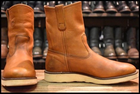 【8.5D 良品 緑犬タグ 犬刻印 97年】レッドウィング 866 ペコス 茶 オロイジナル ブラウン プルオン ブーツ redwing pecos HOPESMORE