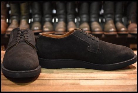 【10D 美品 18年】レッドウィング 9112 黒スエード ポストマン オックスフォード レースアップ ブラック ブーツ redwing HOPESMORE