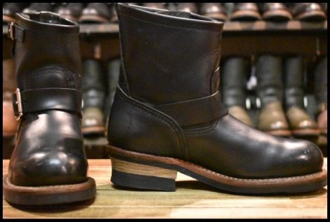 【5.5D 美品 13年】レッドウィング 2976 ショート エンジニア 黒 ブラッククローム スチールトゥ 編み上げ ブーツ redwing HOPESMORE
