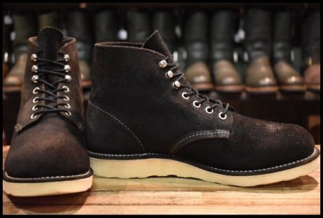 【8.5D 良品 11年】レッドウィング 8174 黒スエード アイリッシュセッター ラフアウト プレーントゥ ブーツ redwing HOPESMORE